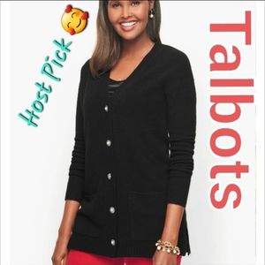 👀50% OFF🖤 NWT‼️ GORGEOUS Talbots brand Pearlize Button Down V-Neck Cardigan